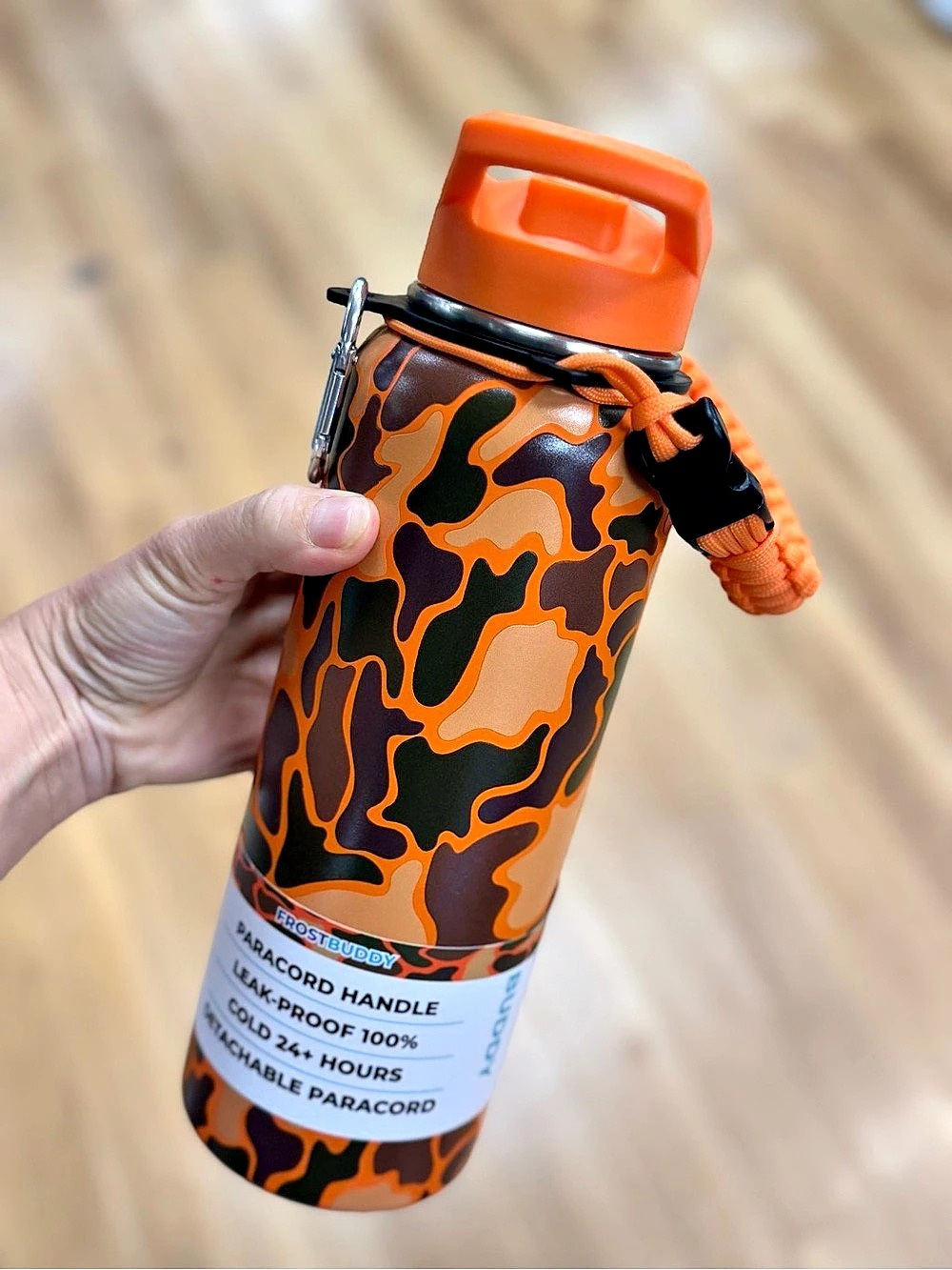 Frost35 Buddy Paracord Handle Leak-Proof BPA-Free Water Bottle Orange & Black